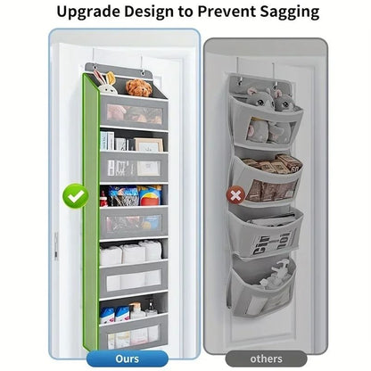 5 Shelf Hanging Storage Organizer Behind Door Anti Tilt Large Capacity Pockets 2