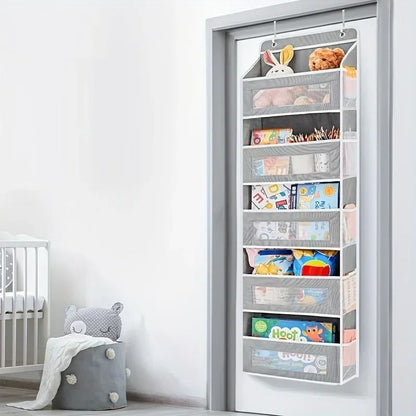 5 Shelf Hanging Storage Organizer Behind Door Anti Tilt Large Capacity Pockets 3