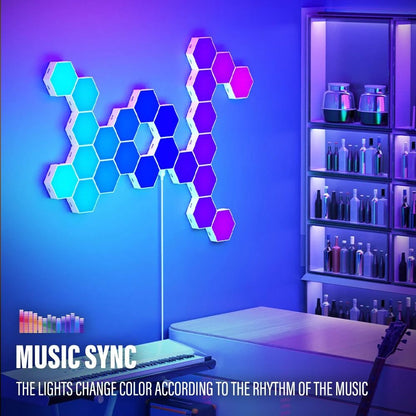 RGB Bluetooth LED Hexagon Wall Light with App and Remote Control