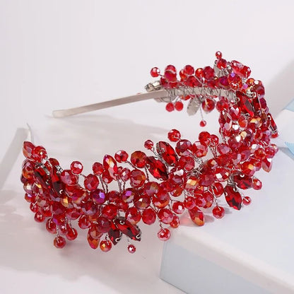 Women Rhinestone Bridal Tiara Headband Handmade