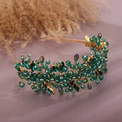Women Rhinestone Bridal Tiara Headband Handmade 14