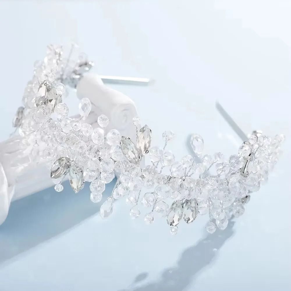 Women Rhinestone Bridal Tiara Headband Handmade 15