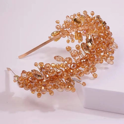 Women Rhinestone Bridal Tiara Headband Handmade 18