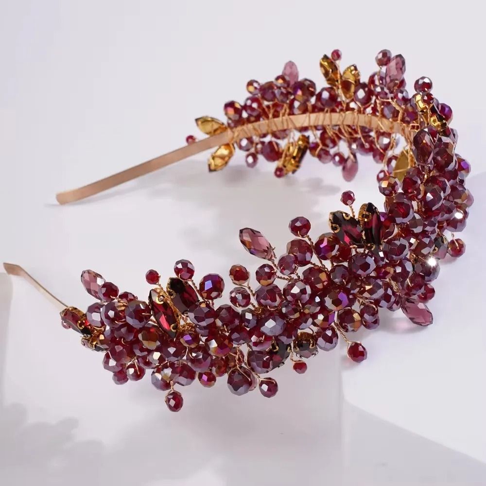 Women Rhinestone Bridal Tiara Headband Handmade 3