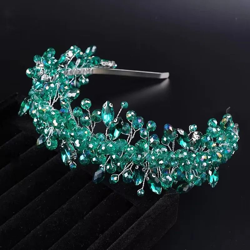 Women Rhinestone Bridal Tiara Headband Handmade 5