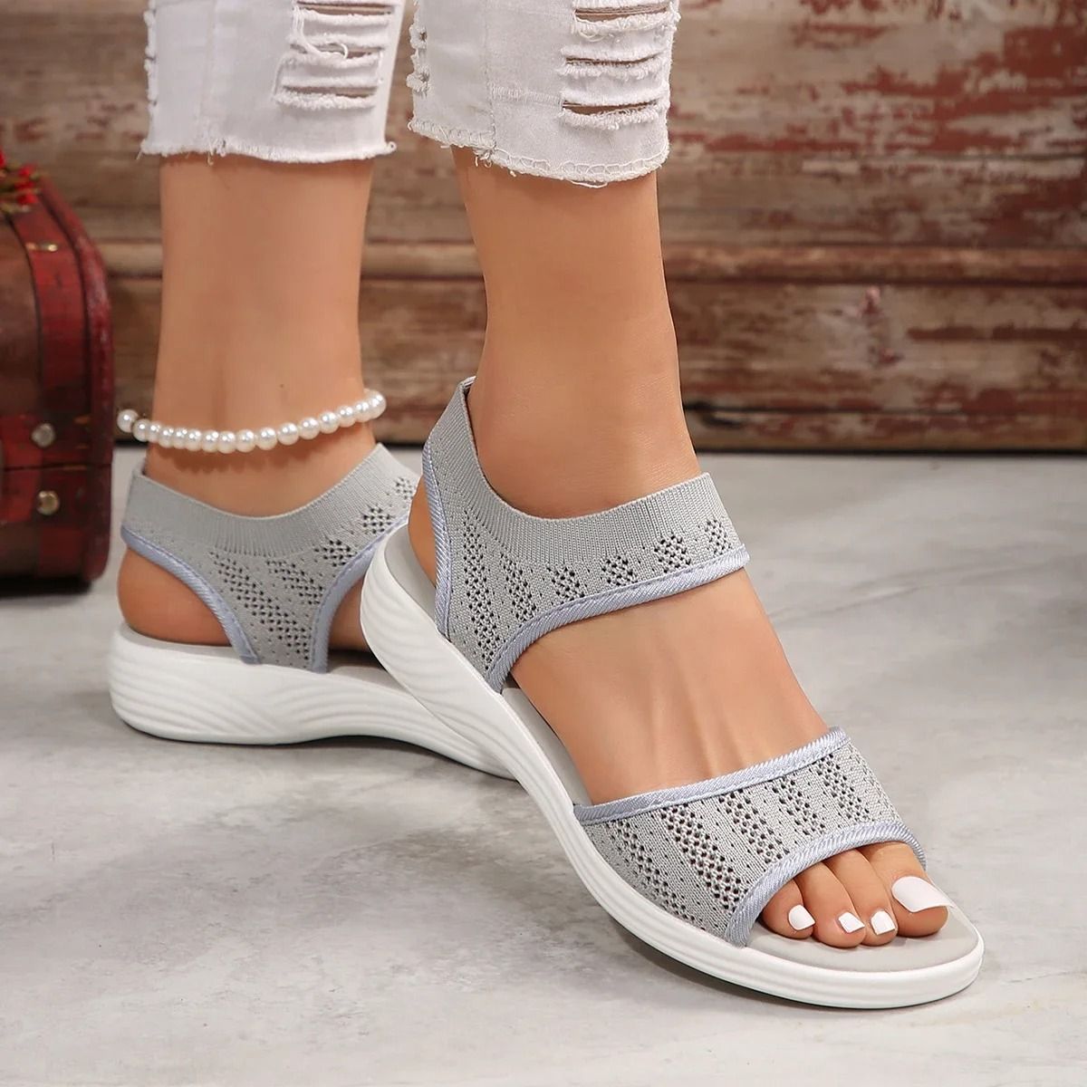 Women Summer Mesh Casual Sandals Breathable Flat Sports Shoes