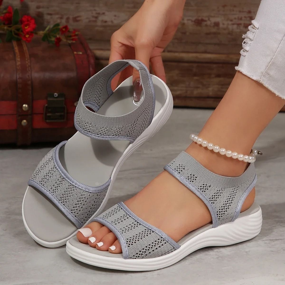Women Summer Mesh Casual Sandals Breathable Flat Sports Shoes 1