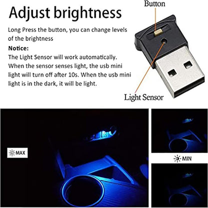 Mini USB Ambient Light LED, RGB 8 Color Variable Ambient Light for Car Laptop Keyboard, Atmosphere Night Lamp