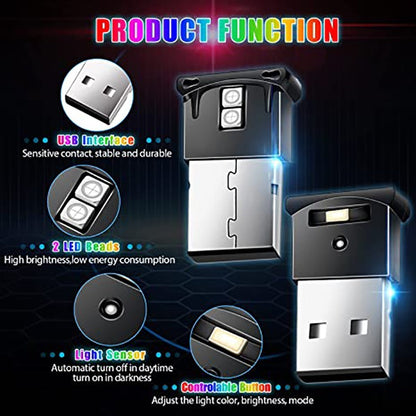 Mini USB Ambient Light LED, RGB 8 Color Variable Ambient Light for Car Laptop Keyboard, Atmosphere Night Lamp