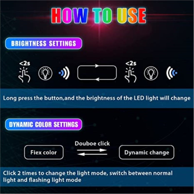 Mini USB Ambient Light LED, RGB 8 Color Variable Ambient Light for Car Laptop Keyboard, Atmosphere Night Lamp