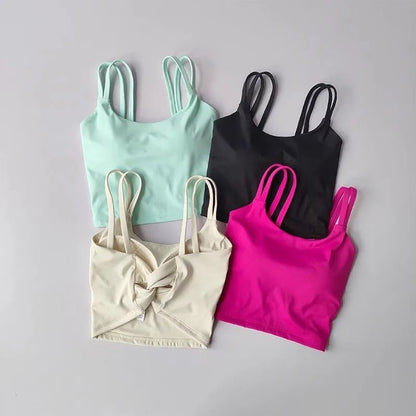 Womens Back Knotted Push Up Sports Bra For Fitness And Yoga 2