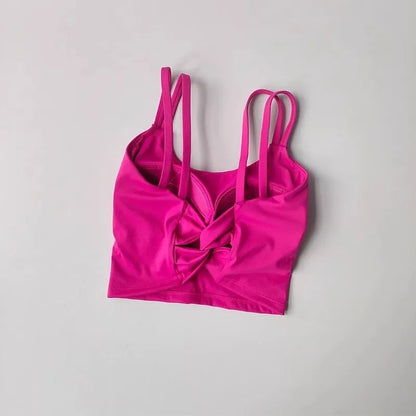 Womens Back Knotted Push Up Sports Bra For Fitness And Yoga 5