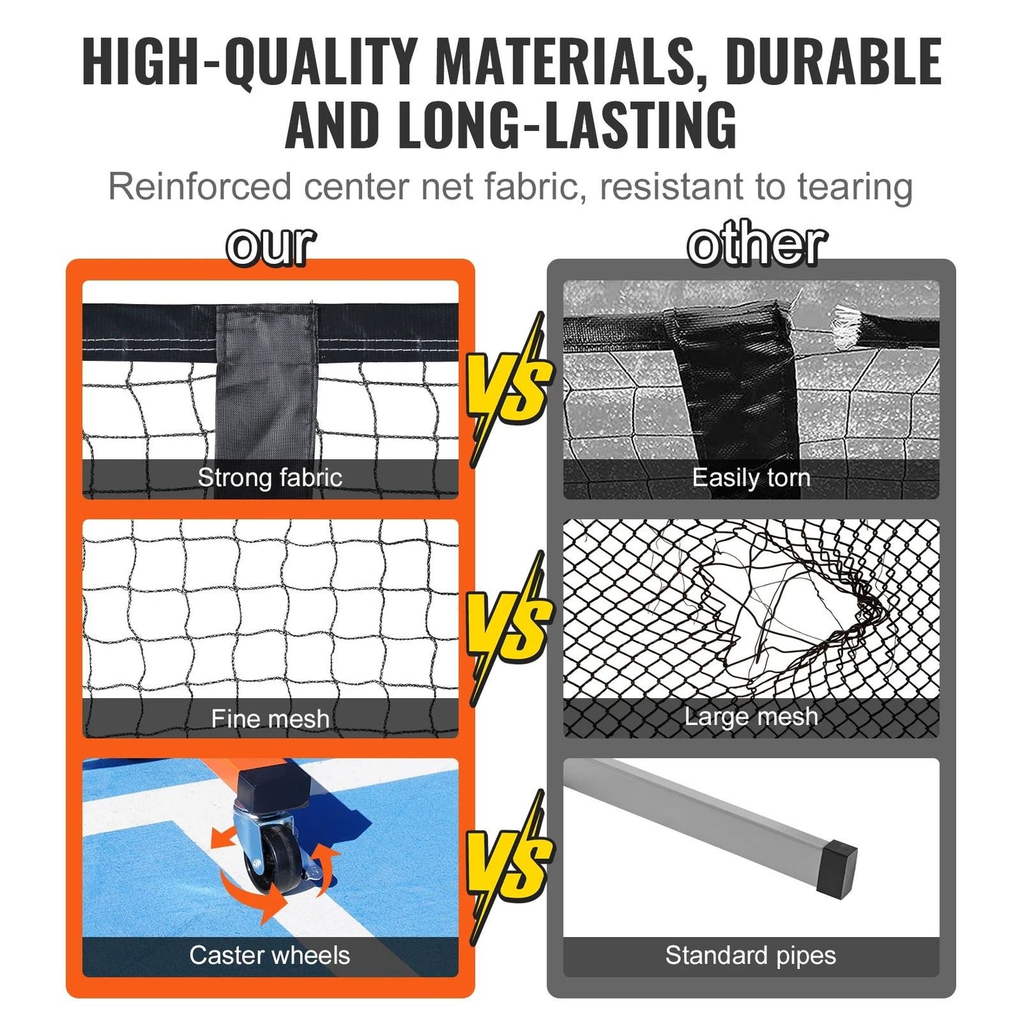 Portable 22 Foot Regulation Pickleball Net System 3