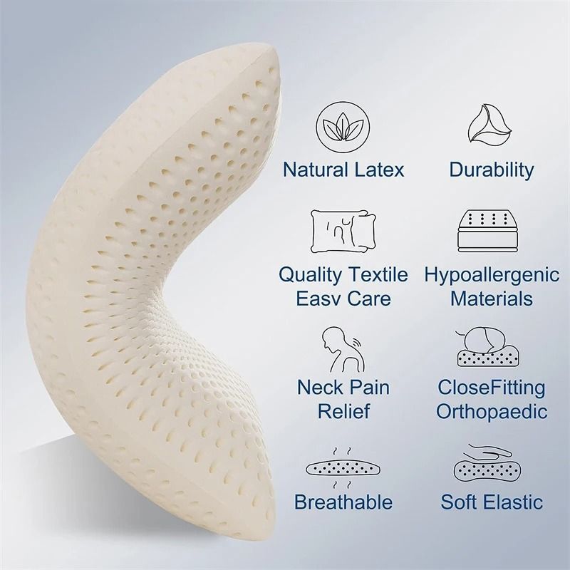 Natural Latex Luxury Sleeping Pillow For Side Back And Stomach Sleepers 2