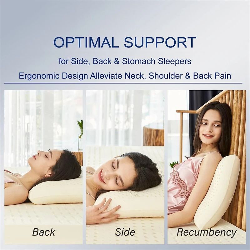 Natural Latex Luxury Sleeping Pillow For Side Back And Stomach Sleepers 3