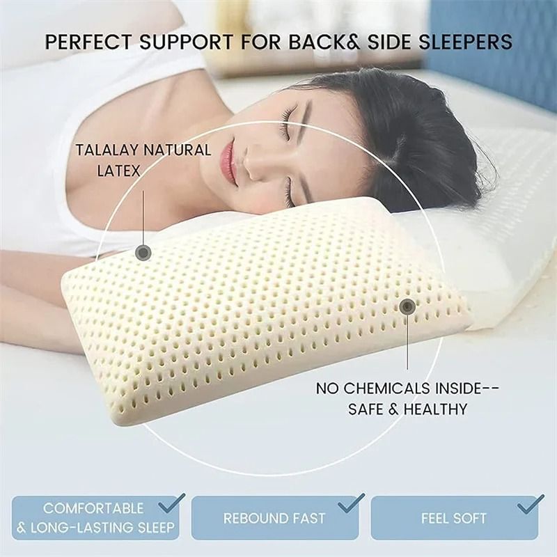 Natural Latex Luxury Sleeping Pillow For Side Back And Stomach Sleepers 4