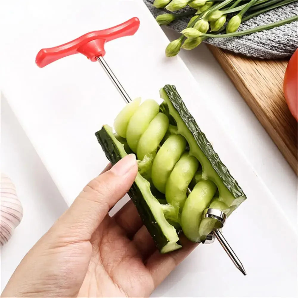 Vegetables Spiral Knife for Potato Carrot Cucumber, Salad Chopper, Spiral Screw Slicer Cutter Spiralizer Kitchen Tools