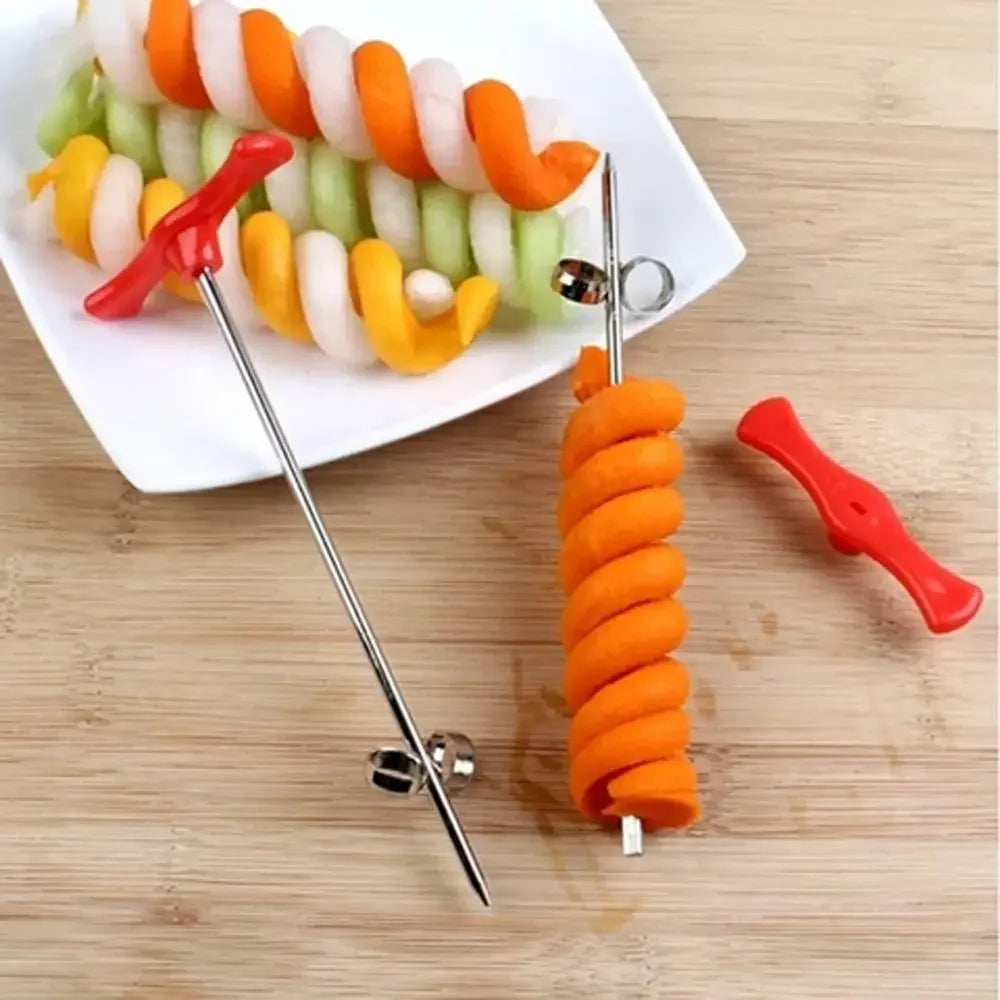 Vegetables Spiral Knife for Potato Carrot Cucumber, Salad Chopper, Spiral Screw Slicer Cutter Spiralizer Kitchen Tools