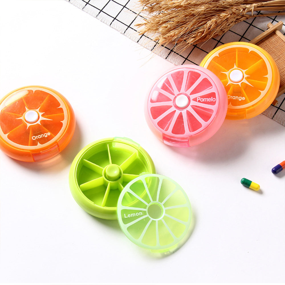 Rotatable Weekly Pill Organizer, Portable Travel Pill Case Box with 7 Grids for Vitamins, Tablets & Medicine Storage