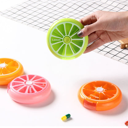 Rotatable Weekly Pill Organizer, Portable Travel Pill Case Box with 7 Grids for Vitamins, Tablets & Medicine Storage