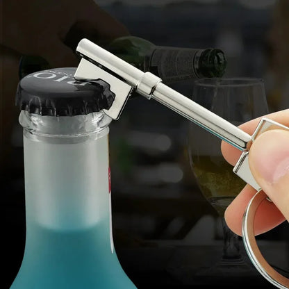 Portable Key Bottle Opener, Beer Bottle Can Opener, Hanging Ring Keychain Kitchen Tool Simulated Metal Key Opener