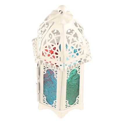 Glass Crystal Moroccan Candle Holder With Metal Hollow Design 9