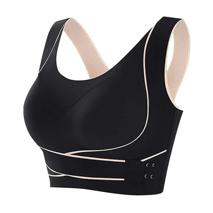 Sports Bra Front Adjustable Buckle Wireless Padded Comfy Gym Yoga Top 9