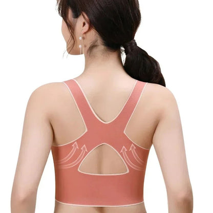 Sports Bra Front Adjustable Buckle Wireless Padded Comfy Gym Yoga Top 4