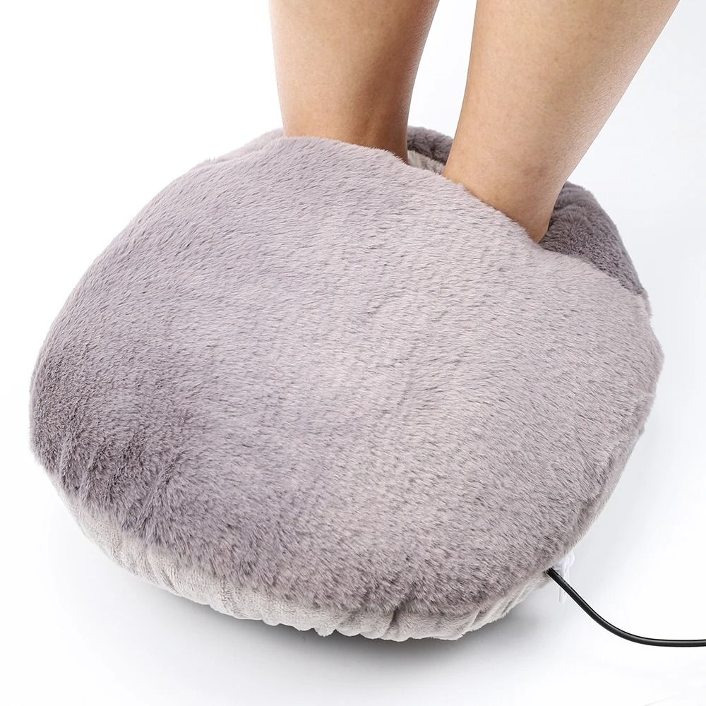 USB Winter Electric Foot Heating Pad Soft Plush Under Desk Warmer 7