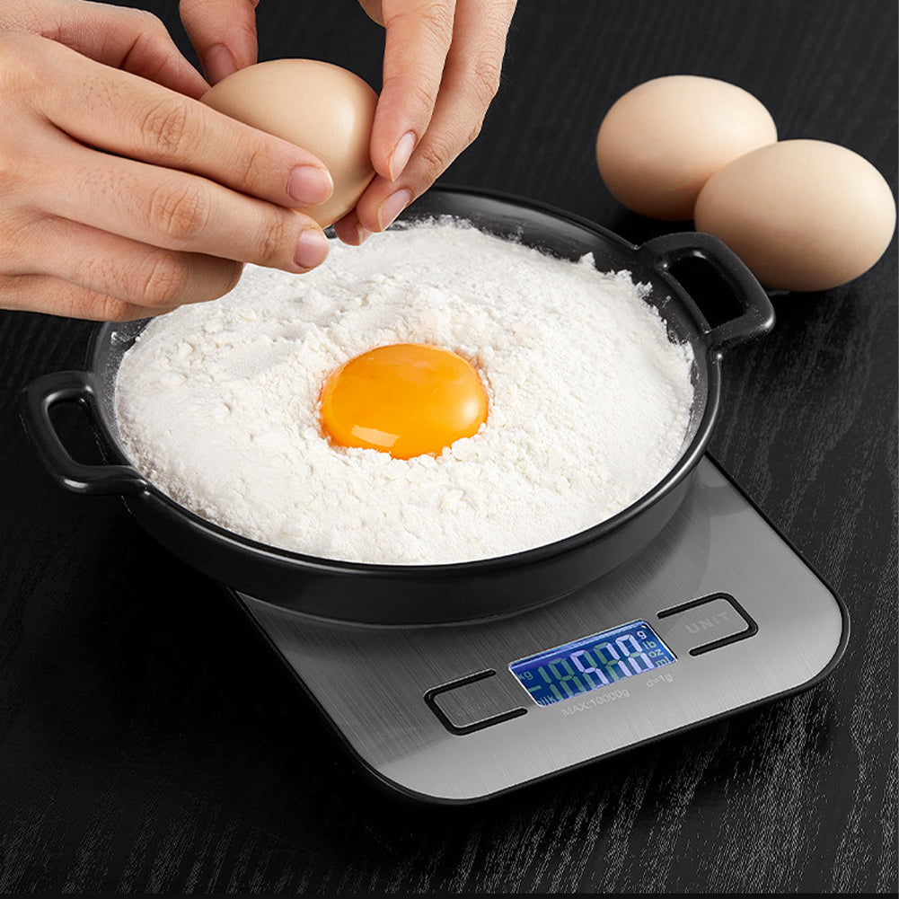 USB Charging Digital Kitchen Scale LCD Display 10Kg 1g Electronic Weights Scales, Food Weighing Scale for Cooking Baking