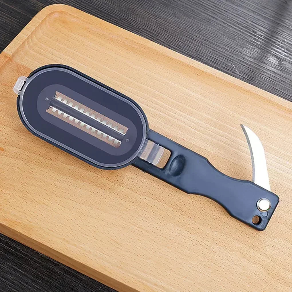 Fish Skin Brush Scraping Fishing Scale Brush Fast Remove Fish Knife Cleaning Peeler Graters Scaler  3