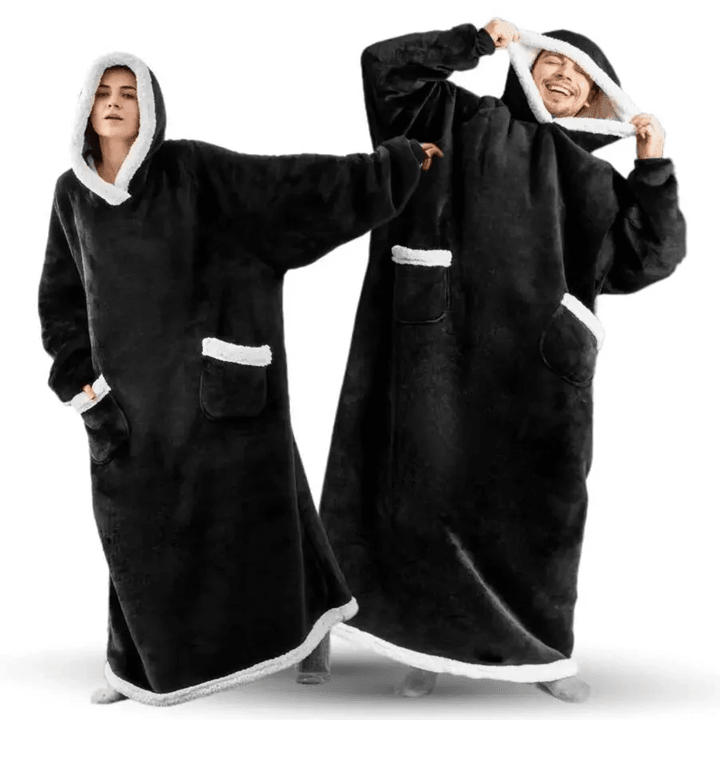 CozyWrap SuperLong Flannel Blanket Hoodie Oversized Wearable Blanket 2