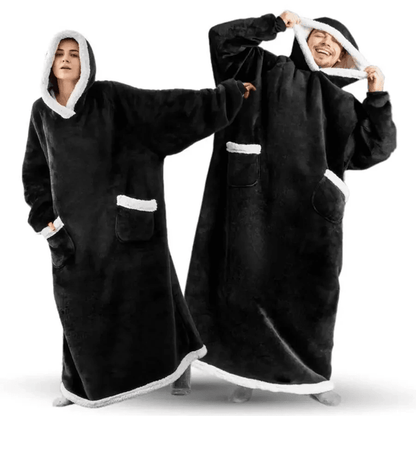 CozyWrap SuperLong Flannel Blanket Hoodie Oversized Wearable Blanket 2