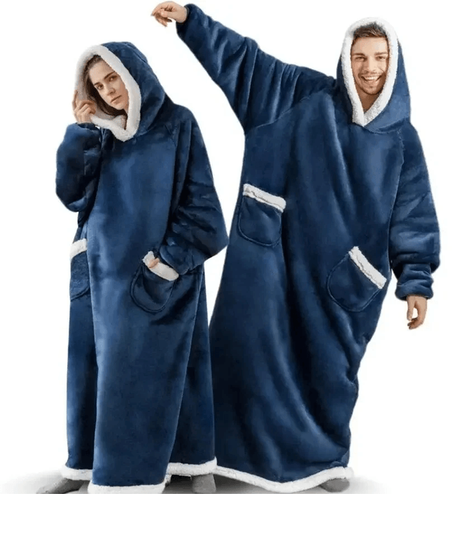 CozyWrap SuperLong Flannel Blanket Hoodie Oversized Wearable Blanket 3
