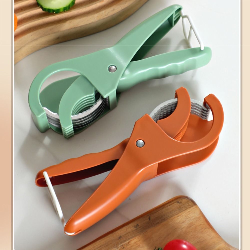 Manual Stainless Steel Fruit Slicer, Hanging Hook Comfortable Grip, Non-Slip Handle Press Type Vegetable Chopper