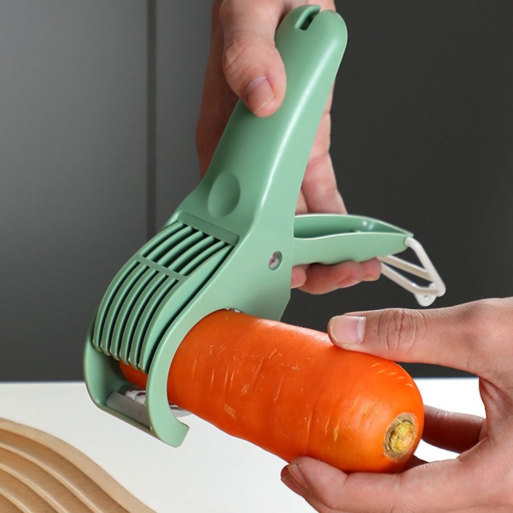 Manual Stainless Steel Fruit Slicer, Hanging Hook Comfortable Grip, Non-Slip Handle Press Type Vegetable Chopper