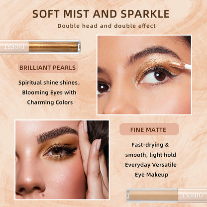 Waterproof Shimmer Highlight Pen, Nude Eye Makeup Liquid, Contour Shadow Stick, Pearly Matte, Eyeshadow Cream Smooth