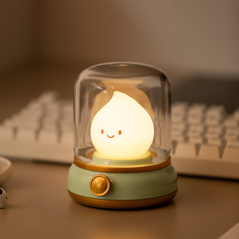 Creative USB Rechargeable Portable Cartoon Table Lamp, Mini Desktop LED Cute Night Lamp for Coffee Bar, Hotel Bedroom