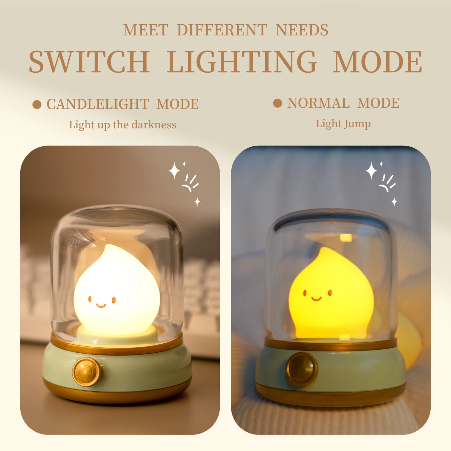 Creative USB Rechargeable Portable Cartoon Table Lamp, Mini Desktop LED Cute Night Lamp for Coffee Bar, Hotel Bedroom