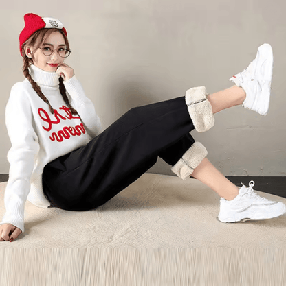 WinterFleece Women Harem Joggers With Drawstring