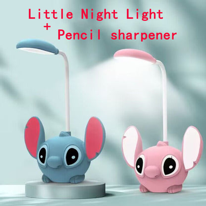 Cute Disney Lilo And Stitch LED Desk Lamp With Pencil Sharpener Foldable USB Rechargeable Study Lig 2