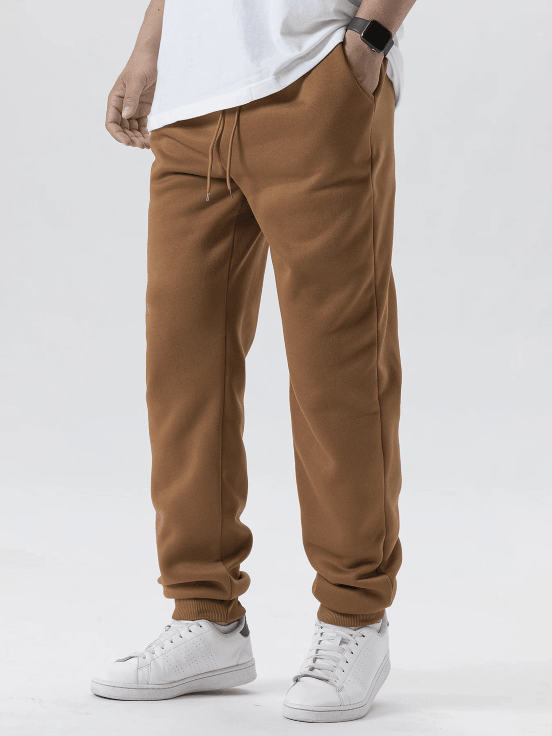 WinterFlex Men Fleece Jogger Pants Elastic Waist Casual Trousers