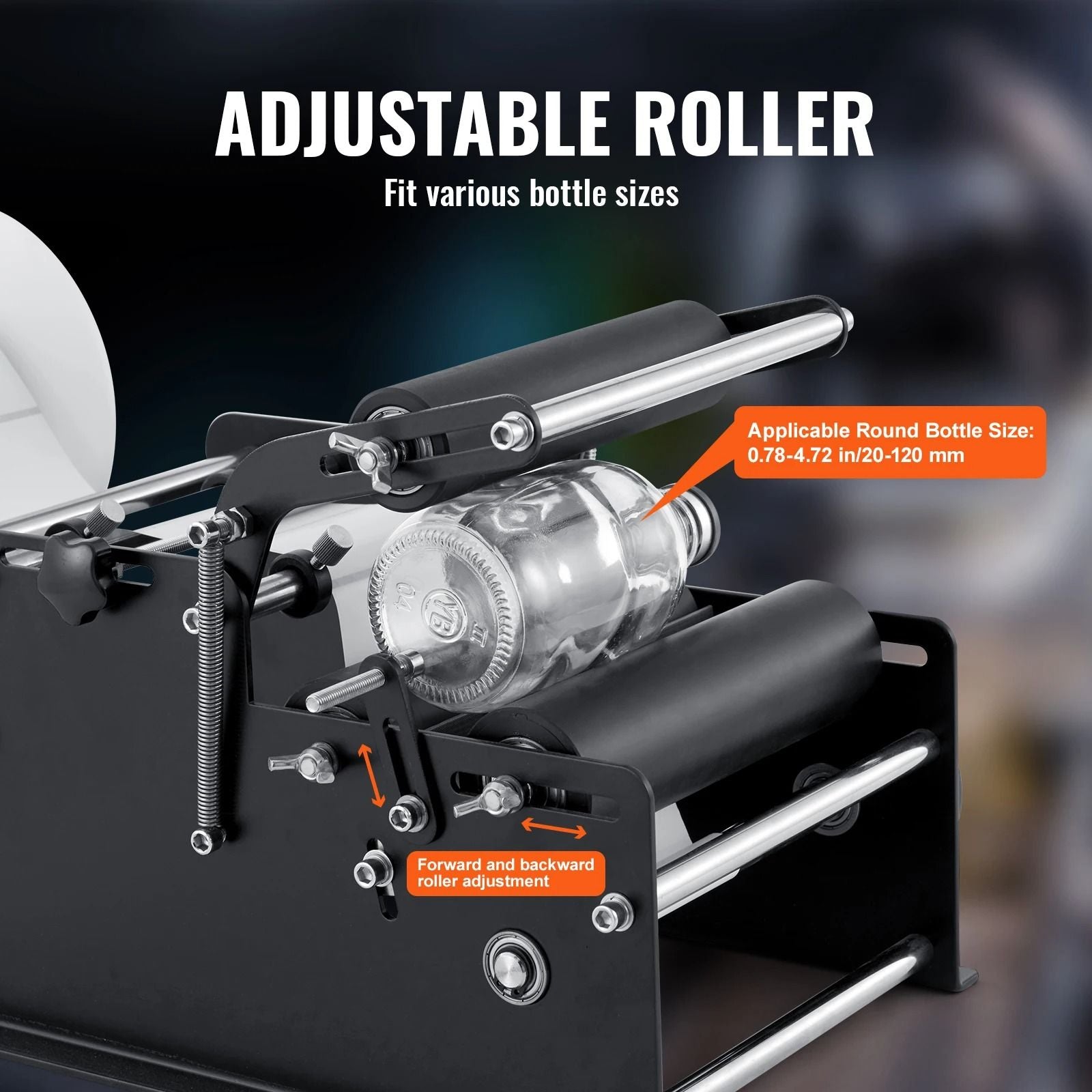 SucceBuy Manual Round Bottle Labeling Machine Adjustable Bottle Labeler With Pressing Bar 4