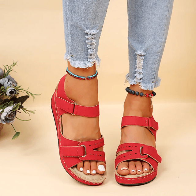 SoftStitch Women Flat Open Toe Sandals 6