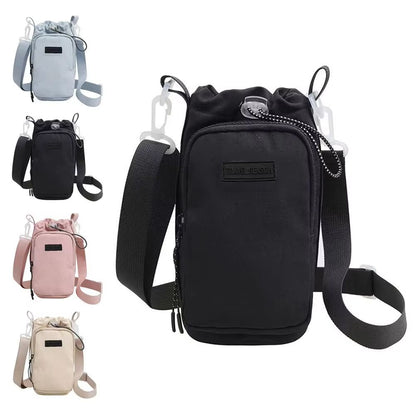 Portable Water Bottle Bag Adjustable Shoulder Strap Sleeve for Hiking Walking Camping Gym
