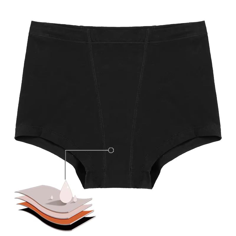Women High Waist Cotton Period Panties Boxer Shorts For Heavy Flow 2