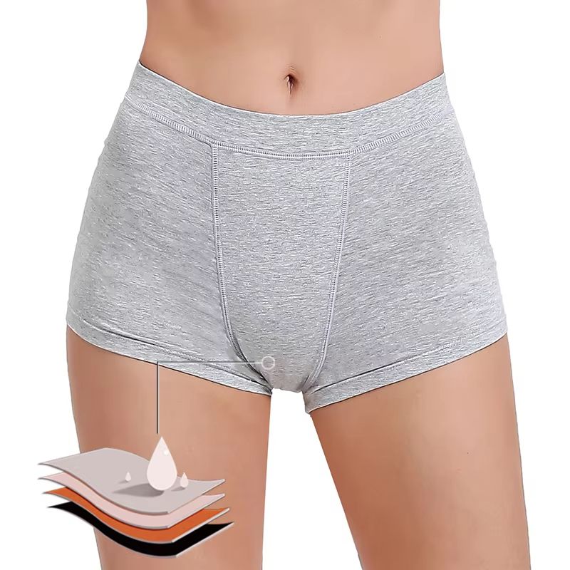 Women High Waist Cotton Period Panties Boxer Shorts For Heavy Flow 3