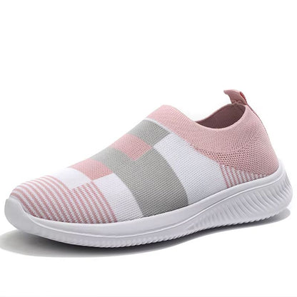 Women Knitted Sneakers Casual Flat Vulcanized Shoes Mix Color 4
