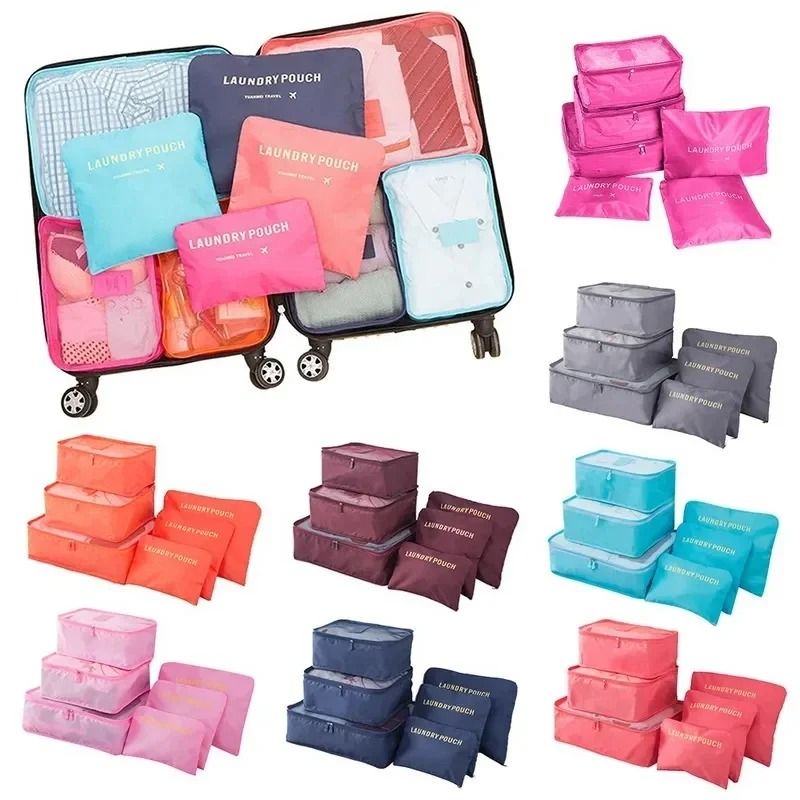 Women 6 Piece Travel Packing Cube Organizer Set