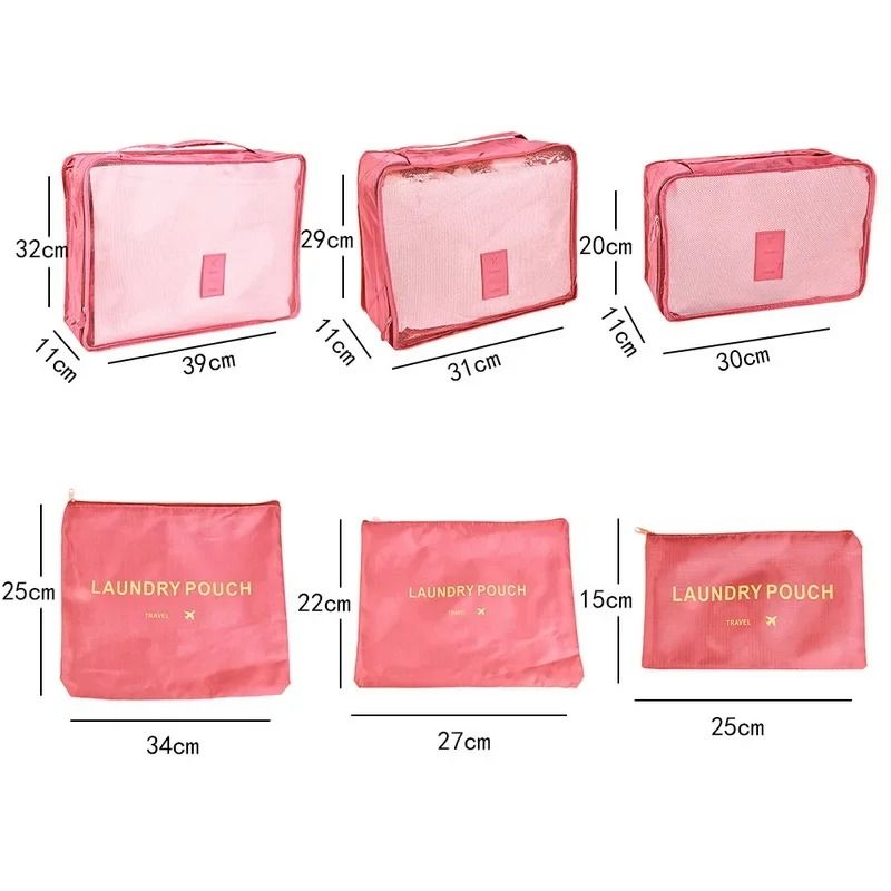 Women 6 Piece Travel Packing Cube Organizer Set 5